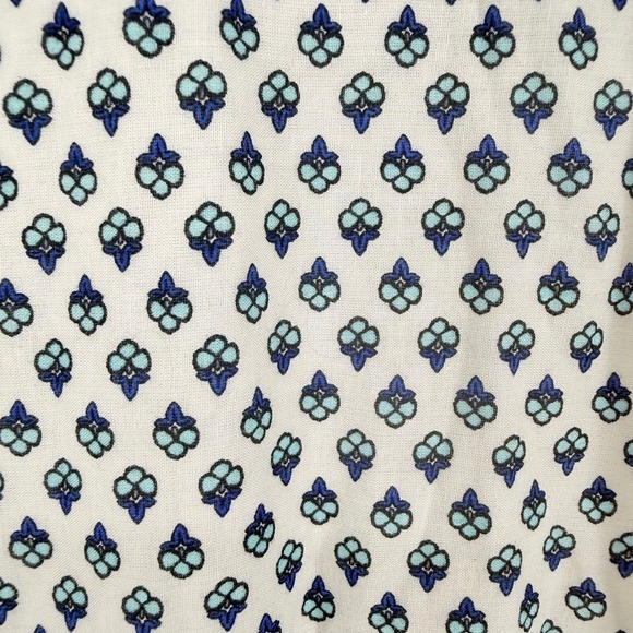 J.Crew Blue White Cotton Prairie Peasant Midi Dress XL Short Sleeve Fairy Cottag - Picture 4 of 8